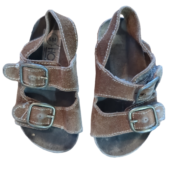 HONORS Brown Velcro Strapped Sandals Toddler 5 Gender Neutral - Picture 2 of 4